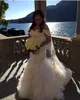 Новейшие старинные русалки свадебные платья с Shoolder Tulle Beach пострадавшие с бисером кристалл свадебные свадьбы