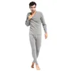 Wholesale-X52 Mens Winter Warm Soft Fleece Inner Wear Thermal Long Johns Pajamas Set Sleepwear