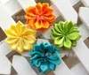 Fabric flowers with crystal rhinestone center flat back accessories for garment hair band Bow Clip E8296090048