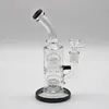 Black and Transparent Glass Bongs Two Percolato Good Filtration Recycler Oil Rigs Glass Water Pipe Smoking Pipes Hookahs