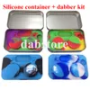 Gorący sprzedawanie FDA zatwierdzony silikonowy Conatiner 5ml * 2 sztuk z Dabber W One Iron Case Nieszczędziowy Silikon Wax Jar dla BHO