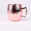 Tazza Moscow Mule Tazza in rame Tazza da birra in acciaio inossidabile Tazza da birra in rame martellato oro rosa Prezzo al dettaglio