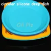 scatole vassoi di silicio piatto profondo rotondo panoramica 8 "amichevole non stick silicone contenitore concentrato olio bho fda vassoio