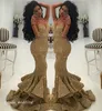 2019 Altın Sequins Abiye seksi Mermaid Spagetti sapanlar Özel Durum Elbise Örgün Akşam Parti Kıyafeti
