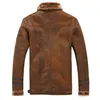 Großhandel - Uwback Wildlederjacke mit Pelz Herren Pilotenlederjacken Herren Winter Warm Dicke Pilotenmäntel Herren Lose Windjacke CAA313