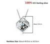 925 Sterling Silver Love Cube Diament Wisiorek Naszyjniki S925 Kryształ Shining Square Komunikat Link Chans Choker Naszyjnik Ślub Vintage Womans Biżuteria