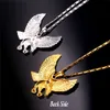 New Gold Eagle Collana uomo gioielli Trendy Platinum / 18 carati placcato oro animale falco ala ala fascino collana pendente all'ingrosso P820