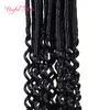 22inch gudinna locs hår halv raka halvvåg dreadlocks flätor syntetiskt hår förlängning 24strands / pcs faux locs crochet flätande hår