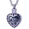 Mode Acier Inoxydable Maman Papa en Coeur Médaillon Pendentif Perle Chaînes Collier Urne Souvenir Bijoux Mémoriaux Funérailles Ouvrable Put Ash monument