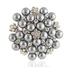 Vintage Silver Tone Rhinestone Kryształ Diamante I Faux Cream Pearl Cluster Duży Bukiet Bridal Pin Broszka Zaproszenie Ślubne Piny Biżuteria