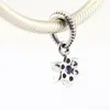 Oubliez-moi pas violet clair CZ pendentif 100% 925 perles en argent Sterling Fit Pandora bracelet à breloques authentique bricolage bijoux de mode