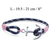 Bracciale Tom Hope Marchio famoso 4 dimensioni Fatto a mano Catene in corda rosa corallo Bracciale con ciondoli di ancoraggio in acciaio inossidabile con scatola e TH32880500