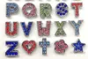 New arrival 130pcs AZ 10mm8mm zinc alloy with mix color rhinestone slide letters DIY Accessories Fit Pet Collars wristbands5436095