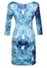 أزياء طباعة المرأة غمد اللباس الخامس الرقبة مطوي فساتين قصيرة الأكمام 07A9870