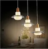 Modern beige led glass pendant lights wooden chandelier lighting fixture for dinning room bedroom restaurant lighting