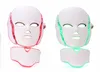 7 Färg Led Facial Neck Mask med EMS Microelectronics LED Photon Mask Wrinkle Acne Avlägsnande Hudföryngring ansikte Skönhet Spa