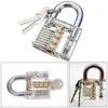 Transparent Visible Cutaway Practice Padlock Lock Pick Tools for Locksmith Skill Training