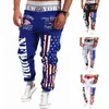 WholeTop Design 2016 personnalité pantalons décontractés hommes Joggers drapeau américain étoiles imprimé pantalon salopette pantalons de survêtement Hip Hop Hare7194191