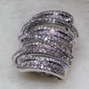 Full Princess Cut Luxury Jewelry 925 Sterling Siver 925 Sterling Silver White Sapphire Simulated Diamond Gemstones Wedding Women Ring Sz5-11