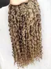 Chinese human virgin curly hair weaves queen products Brown/blonde 100g 1bundle 3bundles for full head