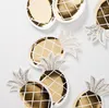 800pcs Pineapple Paper Plates White and Gold Pineapple Party Supplies Fruit Partyware Tropical& Hawaiian Luau Party