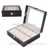 2016 new 10Grids/slots PU leather&Wood Board watch display case wholesale grid watch display box storage box watch case 10 rangement bijoux