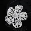 2016 New style wholesale Fashion Jewelry silver color Flower Brooch women crystal pins Wedding Brooches small size