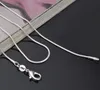 925 Sterling Silver Plated Snake Chain Necklaces for Woman Lobster Clasps Smooth Chain Statement Jewelry Size 1mm 16 18 20 22 24 inch