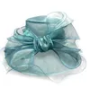 Vrouwen Fascinator Bowknot Oranza Gauze Hoed Kentucky Derby Church Avondjurk Hoed Cocktail Party Breed Brid Bridal Wedding Cap Sun Hat Gift