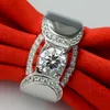 2016 neue Modeschmuck Hot 925 Sterling Silber Rundschliff Topas Simulierter Diamant Edelsteine Ehering Männer Ringe Für Liebhaber Geschenk Größe 7-13