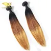 10-26inch Brazilian Human Ombr hair 1B 4 27 Straight 3Pcs Ombre Human Hair Weaving Ombre Hair Extensions