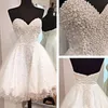 2019 Yeni Glamorous Sevgiliye Aç Geri Kısa Mezuniyet Elbiseleri Kristaller Boncuklu İnciler Kokteyl Parti Törenlerinde Mini Tatlı 16 Kız Elbiseler
