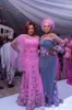 Gorgeous Aso Ebi Bridesmaid Dresses Off The Shoulder Flora Appliques Long Sleeves Maid Of Honor Gowns Ruffles Wedding Guest Prom Party Dress