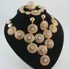 Dubai Afrikanisches vergoldetes geheimnisvolles bezauberndes Brautmode-Halsketten-Armband-Ring-Ohrring-Frauen-Kostüm-Party-Schmuckset