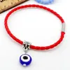 100 sztuk Moda Unisex Braid Evil Eye Cord Skórzane klamry magnetyczne Bransoletki na rękę 19 cm