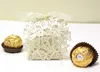 Scatole di cioccolatini con scatola di caramelle a farfalla vuota tagliata al laser da 100 pezzi con nastro per regalo di favore per la festa di nozze