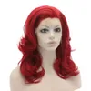 Длина плеча волнистые красные кружевные фронт синтетические волосы натуральная партия парик