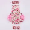 Floral baby spets romper för småbarn pannband sko setropa bebe boutique spädbarn sommarkläder nyfödd baby flicka tyg8705365