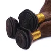 Mink Cabelo Humano Castanho Chocolate Humano Tecer Reta De Seda # 4 Castanho Escuro Feixes de Cabelo Humano Brasileiro 3 Pcs Muito Reta Tramas Duplas