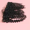 Deep Curly 13x4 Lace Frontal Fechamento 12-20 polegadas cor natural Remy Fechamento de cabelo humano