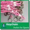 Titan Rosa Ribbon Bröstcancer Lanyard Necklace Keychain för ID-kort mobiltelefon nyckelkedja