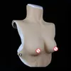 Drop een stuk rubber materialen E cup nieuw ontwerp decollete beha borstprothese siliconen borsten voor shemale9957628