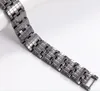 Fashion jewelry Titanium Steel health care magnetic therapy link chain bracelet black plated men's healthy positive energy bracelets Germanium Magnet 4 in 1 bio