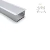 100 X 1M sets/lot Linear flange aluminium profile for led strips and New T style channel led for ceiling or wall lamps