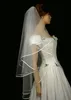 Vendita calda a due strati wedding veil nastro bordo bianco avorio champagne di punta lunghezza finger da sposa accessori da sposa