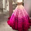 Varietà di colori Ball Gown Prom Dresses 2017 Spaghetti Sweetheart Tulle Ruffles Abiti da sera Backless Sweetheart Pageant Abiti da festa