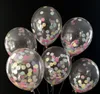 Confetti Filled Balloons Helium Quality Party Wedding Valentines Birthday Decoration round clear ballon Hen Decor 36''/18''/12'' child toy