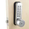 Serrure de porte mécanique à mot de passe, serrure à Code de chambre à coucher avec 3 clés, couleur argentée236q