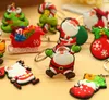Boże Narodzenie dziecko Brelok Santa Claus Dzieci Prezent PVC Miękki Klej Klucz Key Ring Choinki Wisiorek Dekoracja