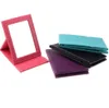 New Korean Fashion PU Leather Cosmetic Mirror Portable Folding Desktop Mirror Travel Desktop Strong Foldable Table Mirrors Cosmetic Compact